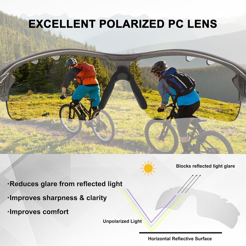 BangLong Polarized Sports Sunglasses Cycling Sun Glasses for Men Women with 5 Interchangeable Lenes for Running Baseball Golf - Image 3